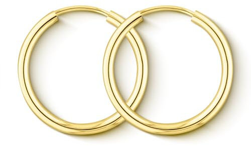 EDELIND 333/8K Gold Creolen Ohrringe 20mm - Hoop Ohrringe Set Breite 2mm aus Gelbgold für Frauen Mädchen - Basic Ohrschmuck Damenohrringe mit Schmuck Geschenk Box Made in Germany