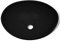 Festnight Keramik Waschtisch Waschbecken Aufsatzwaschbecken Oval Badzimmer Waschzimmer schwarz 40 x 33 cm