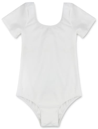 Freebily Body Danza Classica Bambina Cotone Maniche Corte Leotard Balletto Dancewear Tutu da Balletto Body Ginnastica Artistica per Gara Vestito Ballerina Bianco 8 anni