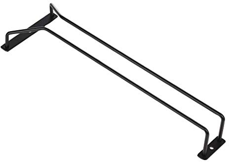 Dianoo Weinglashalter unter dem Schrank, schwarz, Weinglashalter unter dem Regal, Halterung für Gläser mit Fuß, für Bar, Küche, 35 cm