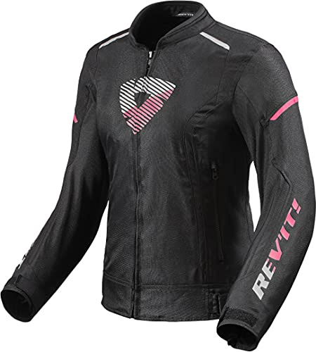 REV'IT! Revit Sprint H2O Damen Motorrad Textiljacke, schwarz/pink, 34