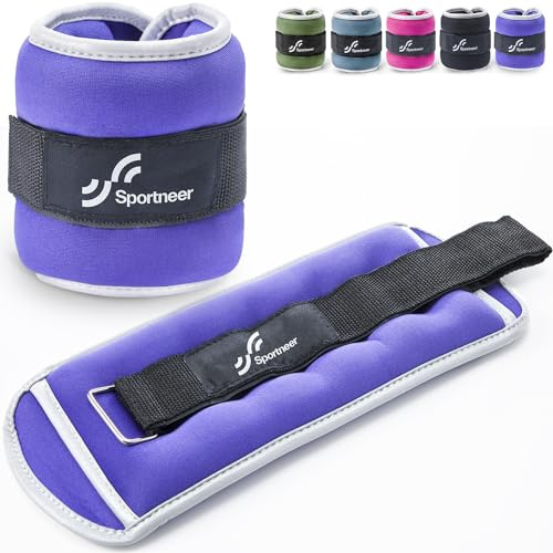 Sportneer Ankle Weights & Wrist Weights -1 2 3 4 5 Lbs Set of 2 for Men Women Kids Strength Training Arm and Leg Weights Set Comfortable and Soft Perfect for Dancing Running Walking Fitness Workout