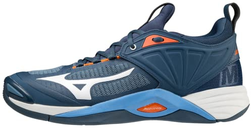 Mizuno Wave Momentum 2 Chaussures de Volleyball Unisexe pour Adultes, DarkDenim/White/ScarletIbis, 46,5 EU, Darkdenim White Scarletibis, 46.5 EU