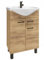 Domodomo Badezimmerschrank mit Waschbecken 85 x 55 x 42 cm Stehender Badezimmerschrank mit Schublade und Unterschrank, lackiert, Elegantes Set mit Keramikwaschbecken