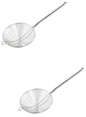 TOPBATHY 2St Skimmer zum Servieren von Speisen Skimmer Schaufel Siebe aus Edelstahl Sieb aus Metall Kelle Drahtlöffel Sieb Spachtel langen Griff Spinne Korb Pommes Filter