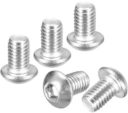 DTGN M8-1,25 x 10 mm linshuvudskruvar med insexkant – 10-pack – Lämplig för vägcykel, bil, motorcykel – 304 vitlackerad rostfritt stål – sexkantiga drivfästen