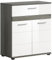 xonox.home Badezimmer Blake Kommode Schrank Midischrank Badezimmerschrank Badschrank in Front weiß Hochglanz Korpus rauchsilber Nb.ca. 35x79x31 cm