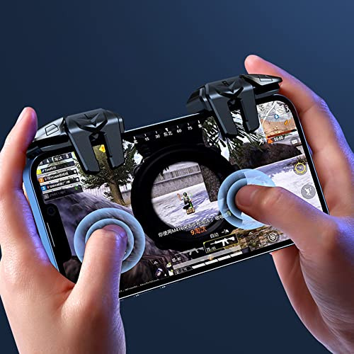 ZoraYorce 2 stycken 6-fingers-gamingtrigger latensfri kontroll för PUBG Game Aim Gaming Trigger Mobile Gamepad Trigger Joystick för Android-mobiltelefoner