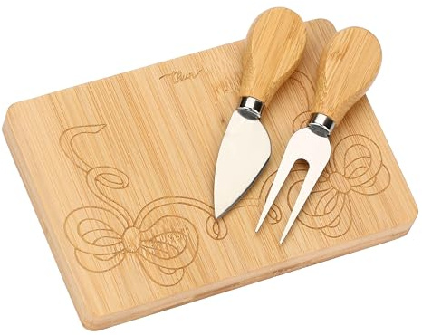 Set tagliere e coltelli per formaggio - Legno - 18x12 cm