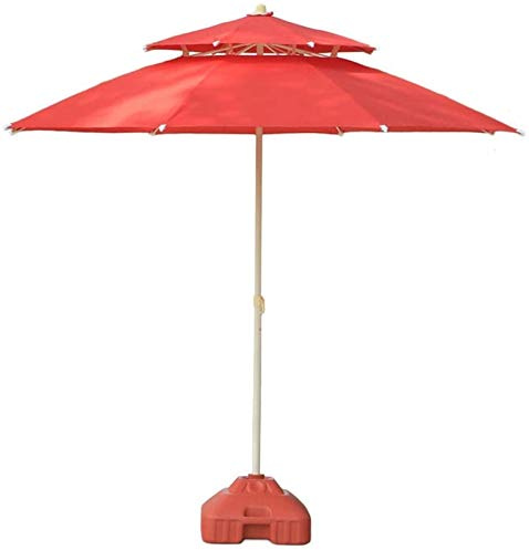 Outdoor Garden Parasols 7.5Ft/9Ft Double Top Patio Umbrella For Beach/Pool/Garden Umbrellas Round Sunscreen, Water/Uv-Resistant Market Umbrella,With Parasol Base good