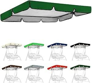 Toldo for columpio Hollywood, techo de repuesto for abatible, cubierta universal impermeable, 3 plazas for jardín(Green,98x73x7inch/249x185x18cm)