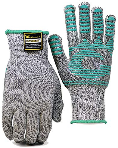 G & F Products 77100 M Cut Resistant With Anti-Slip Silicone Blocks, Protective Gloves Scrapes, in Kitchen, Wood Carving Carpentry Food Grade 1 Pair,Medium, Model:77100M1pair