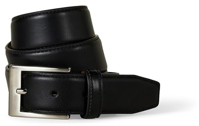 Amazon Essentials Men's Leather Belt, Classic Style, Black, 34