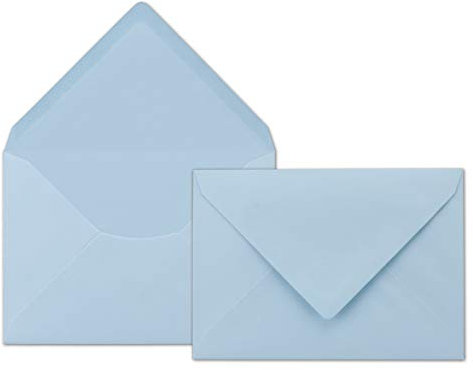 Briefumschläge hellblau - DIN C6-25 Stück - 80 g/m² - 114 x 162 mm - Nassklebung - Ideal für Grußkarten, Einladungen, Taufe, Geburtstag und besondere Anlässe - Marke: GUSTAV NEUSER