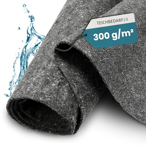 TeichVision - Non-tissé de Protection - pour étang et Bassin - Gris - 300 g/m² - 15 x 2 m