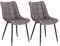 WOLTU Esszimmerstühle 2er Set Küchenstuhl Polsterstuhl Wohnzimmerstuhl Sessel mit Rückenlehne, Sitzfläche aus Kunstleder, Metallbeine, Antiklederoptik, Dunkelgrau BH207dgr-2