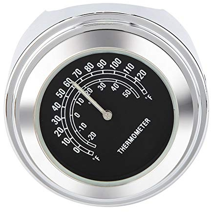 Kuuleyn Motorcykel styre termometer, 22-25 mm aluminium vattentät motorcykelstyre montering temp termometer tillbehör två färger ()