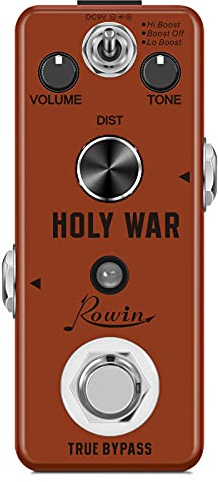 Rowin Distortion Guitar Effects Pedal Heavy Metal 3 Modes Effect Pedals for Electronic Guitar Bass Classic Holy War Metal Sound Mini Size