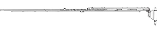 Maco MM vinkelbandssax Mammut, lastkapacitet 220 kg, FFB 671–900 mm, 12/20–13 mm, fönsterbeslag vänster, galvaniserat stål silver