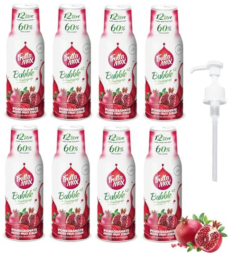 8 pack - FruttaMax - Fruktsirapskoncentrat | Mindre socker | med 60% fruktinnehåll | lämplig för läskmaskin (8 x 500 ml) (8 x Granatäpple)