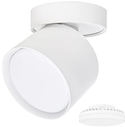 KYOTECH Faretto da soffitto a LED orientabili Ø84*80mm con intercambiabile 6W GX53 Lampadina LED Spot Light Bianca Faretti da Soffitto luce Calda Bianca 3000K 550LM Apparecchio a Plafone