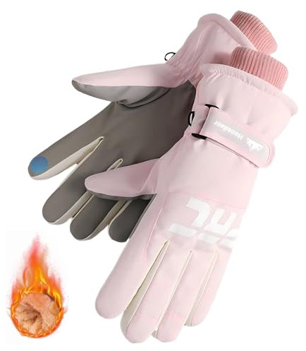 ProudDemon Wasserdichte Winter-Skihandschuhe für Damen, warme Touchscreen-Handschuhe mit elastischer Handschlaufe, geeignet für Outdoor-Reisen, Skifahren und andere Outdoor-Aktivitäten