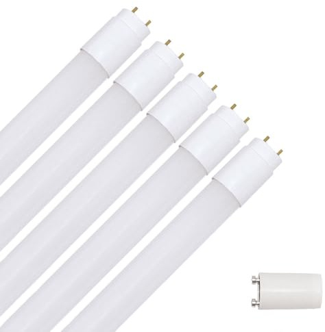 NCC-Licht 5 bombillas LED T8, 60 cm, 9 W, G13, 840, blanco neutro, 4000 K, incluye arrancador