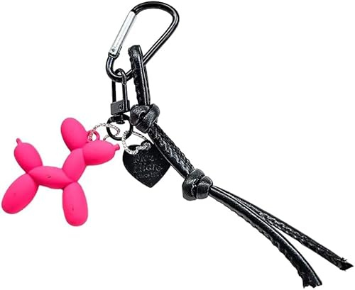 TOEECY Llavero Colgante Figura Globo Mascota Silicona Mosquetón Cuero Genuino Decoración Bolsos Mochilas Accesorios Mujer