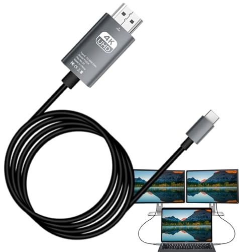 Eventerde Adattatore da USB C a HDTV, da tipo C a convertitore HDTV, Cavo digitale video 4K60Hz HD, Cavo convertitore cellulare, per computer, forniture per computer