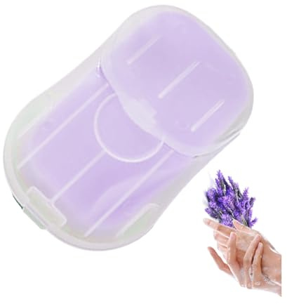 50PCS Portable Soap Sheets, Disposal Mini Thin Hand Wash with PP Case, Scented Hand Washing Paper Soap for Convenient Outdoor