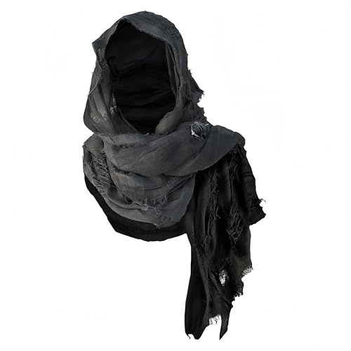 Proumhang Viking-Stil Kapuzenumhang mit Brosche – Mittelalterlicher Schal, Renaissance-Umhang für Cosplay. Perfekt für Männer & Frauen,Ideal für Mittelalter-Fans und LARP,Einheitsgröße,Schwarzgrau