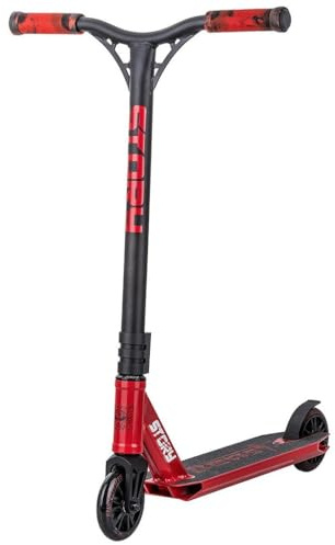 Story Stunt Scooter Beast | Roulements ABEC-9 haute performance | Guidon 360° pour Freestyle | Alliage d'aluminium 6061 durable (rouge)