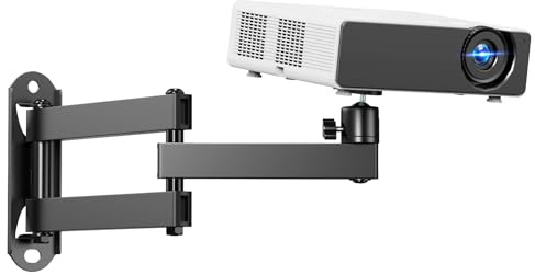 PUTORSEN Universal Beamer Wandhalterung, Falbar & 360° Drehbar, Projektor Wandhalterung für 1/4 Zoll, M4, M6 Schrauben - Für Heimkino, Gaming, Büro