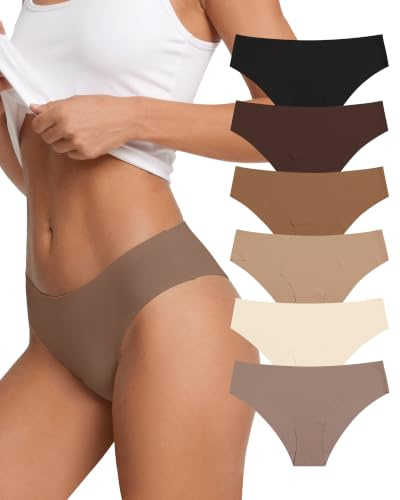 SHARICCA Slip da donna senza cuciture, traspiranti, elasticizzati, hipster, biancheria intima comoda per donne, confezione multipla, S