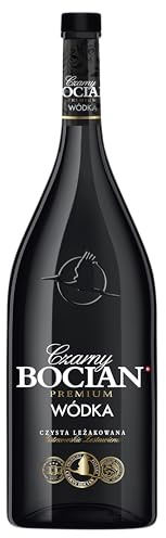 Bocian Black Premium Vodka, Black Bottle, 40% ABV, 1.75 L