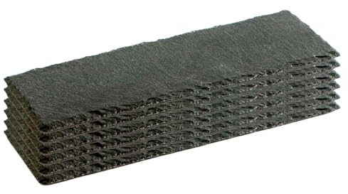 Pack de 6 bandejas de pizarra rectangulares 30 x 15 cm. Platos llanos, tablas de piedra natural para servir alimentos, quesos, aperitivos