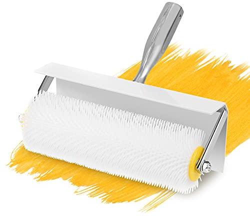 Spike Roller Self Levelling Roller Spiked Screeding Compound Roller Flooring Latex Spiked Compound Screed Floor Roller Spiked Aeration Roller Screeding Leveller Flooring for Remove Air Bubbles (250mm)