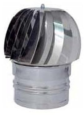 Fumaiolo Comignolo Canna Fumaria Camino Cappello Testa Girevole In Acciaio Inox attacco maschio (Ø CM 12)