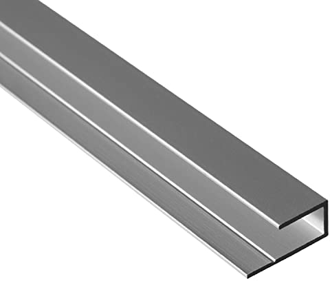 S-Polytec Aluminium U- Profil, Alu Abschlussprofil, Aluprofil für HPL Platten 6mm und 8mm, eloxiert, verschiedene Längen Größen (1, U- Profil (2 Meter))