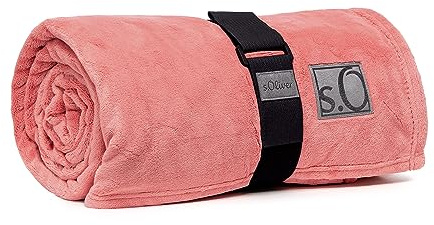 s.Oliver Kuschelsoft Decke 150x200 cm - flauschig, warm & waschbar, Kuscheldecke Coral Uni