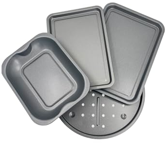 Chabrias Ltd Premium Non Stick Bakeware Set – Airfryer Safe Dishwasher Safe, BPA and PFOA Free Ideal for Baking, Roasting, Grilling UK Made Great for Students Gift Set (4)