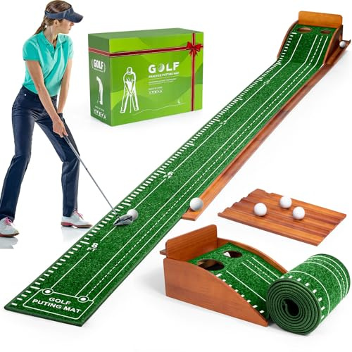 Tapis de puting, Tapis de Putting, Tapis de puting, Tapis de Golf d'intérieur, Vert (Vert Clair, 2 Trous)