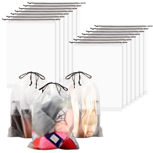 14 StüCk Schuhbeutel Reise Wiederverwendbar transparent Schuhtasche Reise Mit Kordelzug Und Wasserdicht Schuhsack MäNner Und Frauen Shoe Bag Travel Schuhsack Passend FüR ReisemöBel