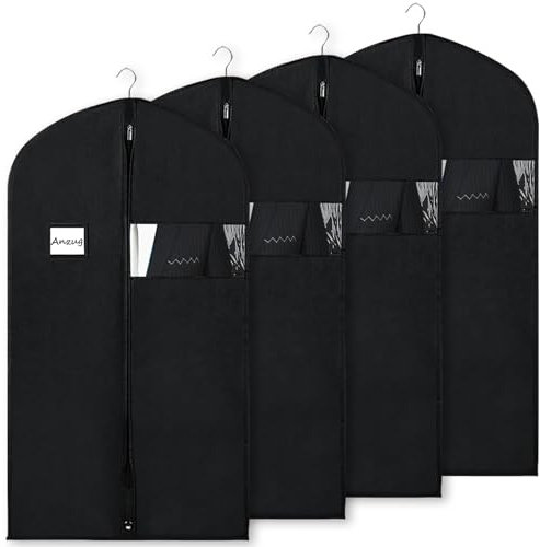 4 Stück Kleidersack 60x100cm,Anzug Schutzhülle,Staubdicht Kleidersäcke, Hochwertiger Anzug Transporttasche Atmungsaktive Anzugtasche für Anzug Jacken und Kleid Aufbewahrung Kleiderhülle,BOMEI PACK
