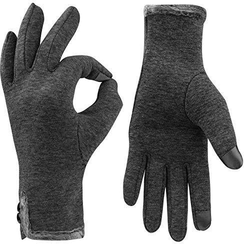 Alikiai Gants d'hiver Chauds pour écran Tactile pour Femme Gants d'hiver épais Chauds Cadeau de Noël, Gris
