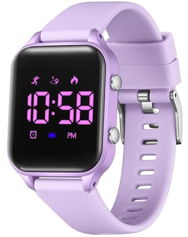 Timever Kids Digital Watches for Boys Girls, Sports Watch with Fitness Tracker, Pedometer, Alarm Clocks, Stopwatch, No App Needed Waterproof Kids Watch, Gift for Teens Student Girls Boys Ages 5-14