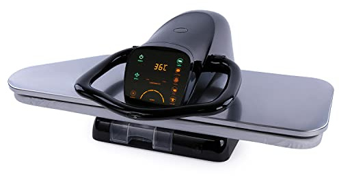 42 Large Steam Iron Press with LED Touch Screen, 1800W Steam Press with 5 Fabric Settings Language Conversion and Voice Prompts, Iron Press with Spray Bottle and Press Pad for Home Business