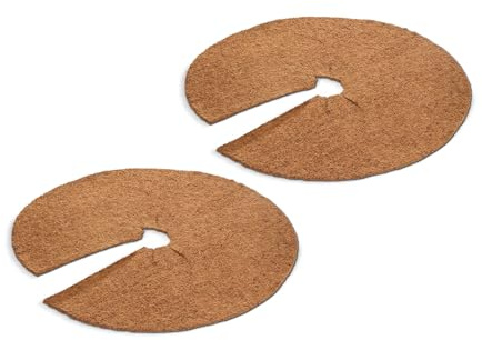 blizz-z Mulchscheibe Kokos Ø80 cm (2 Stück), Stärke: ca. 6-8 mm | Mulchmatte für Bäume, Ziersträucher, Baummulch, Kübelabdeckung, Winterschutz für Topfpflanzen, Pflanzenschutz