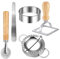 5 Pcs Pasta Cutter Set, Ravioli Cutters, Pasta Cutter Wheel, Square Ravioli Stamp with Handle, Cutter Stuffing Spoon, Dumpling Maker Mould