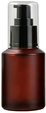 OHEETU 30ML/1oz Empty Frosted Rose Red Glass Lotion Pump Bottle Emulsion Cream Makeup Cosmetic Foundation Pump Press Bottles Dispensers Vials Container Storage Jars